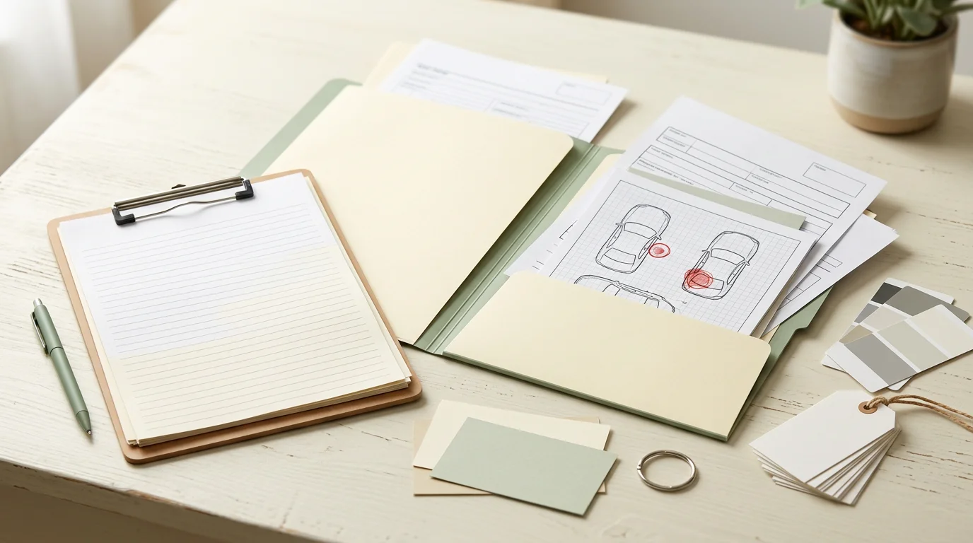 Dokumentacja procesu zdarzenia i naprawy, folder z dokumentami, 1200x800px